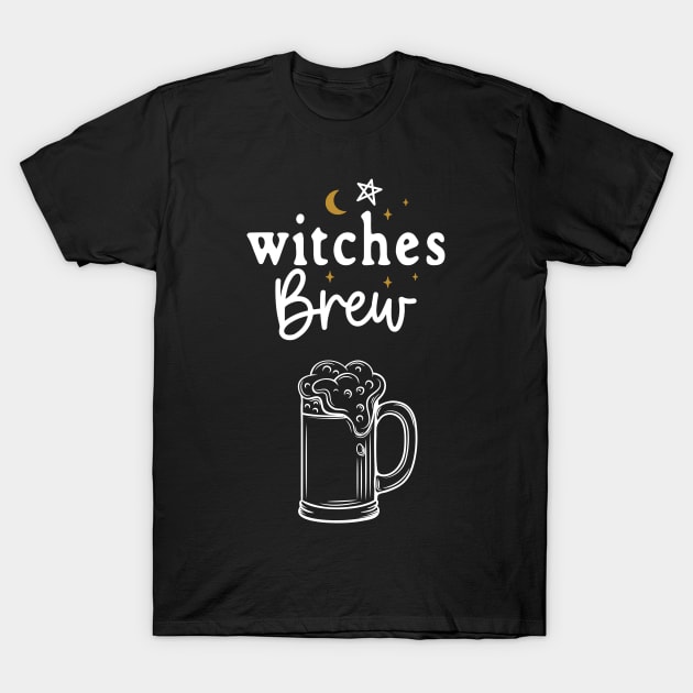 Witches Brew with Celestial Design and Beer Mug T-Shirt by Apathecary